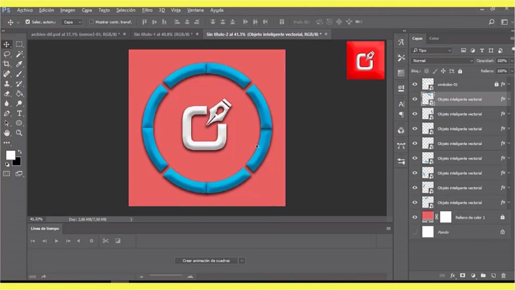 PHOTOSHOP CS6, Como hacer un archivo Gif Animado en logo 1